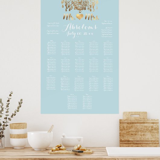 PixDezines DIYColor/Gold Kronleuchter/Herz/Segel Poster (Küche)