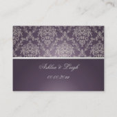 PixDezines Dolcè Damask/plum+ivory Platzkarte (Rückseite)