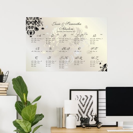 PixDezines Dolcè Damask/Seating Chart/Alpha Poster (Heimbüro)
