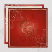 PixDezines Doppelglücklichkeit, chinesische Hochze Einladung (Vorne/Hinten)