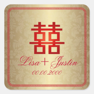 PixDezines doppeltes Glück Quadratischer Aufkleber