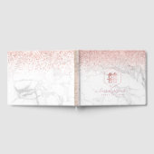 PixDezines Double Happiness Marble Rose Gold Gästebuch (Voll)