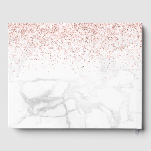 PixDezines Double Happiness Marble Rose Gold Gästebuch (Rückseite)