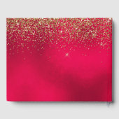 PixDezines Double Happiness Red Gold Glitzer Gästebuch (Rückseite)