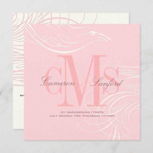 PixDezines doves Schwanz/Digihintergrundfarbe+Schr Einladung (Vorne/Hinten)