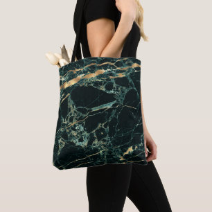 PixDezines DUNKELGRÜNER MARmor+UNECHTE GOLDPFEILE Tasche