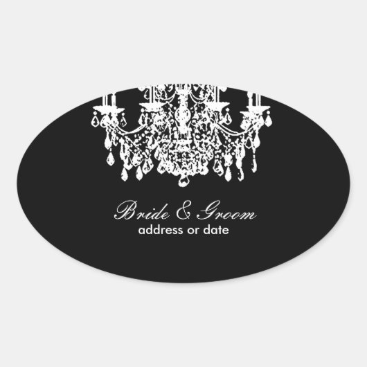 PixDezines, dunkle Hintergrundfarbe, Kronleuchter Ovaler Aufkleber (Vorderseite)