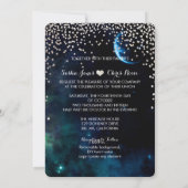 PixDezines Dunkler Himmel/schwindelig/Imitate silb Einladung (Rückseite)