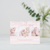 PixDezines Dusche Danke / Dazzled Blush Pink Postkarte (Stehend Vorderseite)