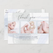 PixDezines Dusche Danke/Pinselstriche blau Postkarte (Vorne/Hinten)