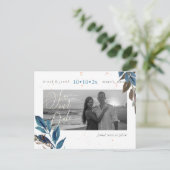 PixDezines Dusty Aquamarin Foliage Rettete unser D Postkarte (Stehend Vorderseite)