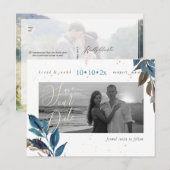 PixDezines Dusty Aquamarin Foliage Rettete unser D Postkarte (Vorne/Hinten)