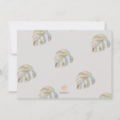 PixDezines Dusty Blue Monstera Imitats Metallic Save The Date (Rückseite)