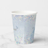 PixDezines Dusty Blue Quinceanera Holographic Pappbecher (Rechts)