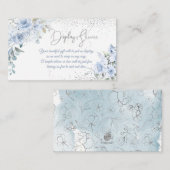 PixDezines Dusty Blue Rose Display Shower Begleitkarte (Vorne/Hinten)