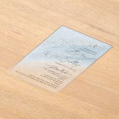 PixDezines Dusty Blue Silver Baptism+1st Birthday Acryleinladungen (Ablage )