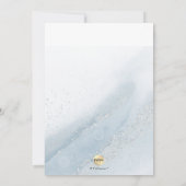 PixDezines Dusty Blue Silver Taufe+1. Geburtstag Einladung (Rückseite)