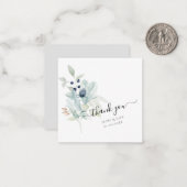 PixDezines Dusty Blue Watercolor Cotton Buds Mitteilungskarte (Vorderseite/Rückseite Beispiel)