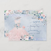 PixDezines Dusty Pink Blue Peonies UAWG Einladung (Vorne/Hinten)