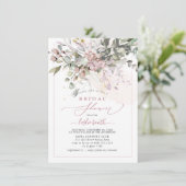 PixDezines Dusty Pink Gum Eukalyptus Brautparty Einladung (Stehend Vorderseite)