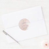 PixDezines Dusty Pink Rose Gold Christening Runder Aufkleber (Umschlag)