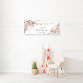 PixDezines Dusty Pink Roses Aquarellfarben Blume Banner (Insitu)