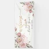 PixDezines Dusty Pink Roses Aquarellfarben Blume Banner (Vertikal)