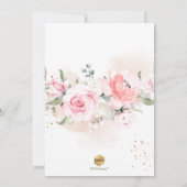 PixDezines Dusty Pink Roses Christening Einladung (Rückseite)