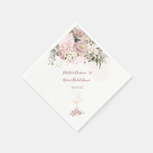 PixDezines Dusty Rose mit Champagner-Glas Serviette