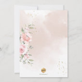 PixDezines Dusty Rose, Rustikale Aquarelltaufe Einladung (Rückseite)