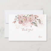 PixDezines Dusty Rose Vielen Dank Dankeskarte (Vorderseite)