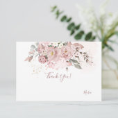 PixDezines Dusty Rose Vielen Dank Dankeskarte (Stehend Vorderseite)