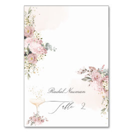 PixDezines Dusty-Rose-Zelt-Escortkarte Tischnummer