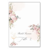PixDezines Dusty-Rose-Zelt-Escortkarte Tischnummer (Vorderseite)