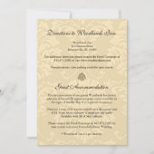 PixDezines EBONY WIRBEL/IVORY BAROQUE DAMASK Einladung (Vorderseite)