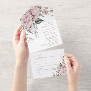 PixDezines Editor wählt H2 Dusty Rose Rose All In One Einladung