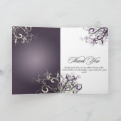 PixDezines Eggplant Wirbel Foto Vielen Dank Dankeskarte (Innenseite)