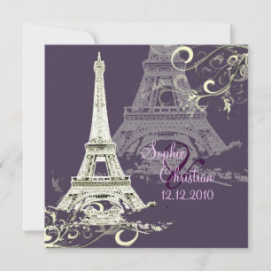 PixDezines EIFFEL TURM EINLADUNGEN/DIY HINTERGRUND Einladung
