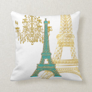 PixDezines eiffel Turm/Imitat Gold/DIY-Farbe Kissen