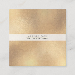 PixDezines Einfaches Elegant, Imitate Gold+Pearly  Quadratische Visitenkarte