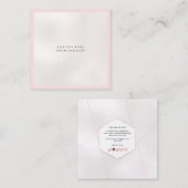 PixDezines Einfaches Elegant, Pearly White+Pink Quadratische Visitenkarte (Vorne/Hinten)