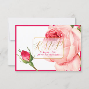 PixDezines Einladung antworten Vintage-Rosen/Falsc