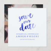 PixDezines Electric Blue/Rett Date/DIY Hintergrund Save The Date (Vorne/Hinten)