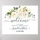 PixDezines Elegant Alabaster Rose Willkommen Poster (Vorne)