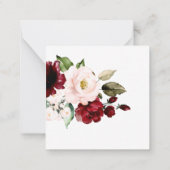 PixDezines Elegant Blush Burgund Wasserfarbene Ros Mitteilungskarte (Rückseite)