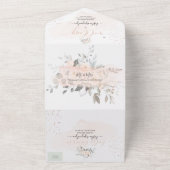 PixDezines Elegant Blush Peonies All In One Einladung (Außenbereich)