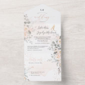 PixDezines Elegant Blush Peonies All In One Einladung (Innen Boden)