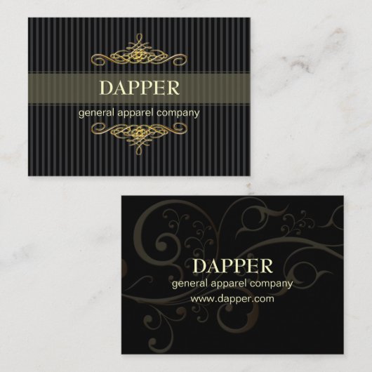 PixDezines ELEGANT BUTTON STRIPES+SCROLLS/DIY FARB Visitenkarte (Vorne/Hinten)