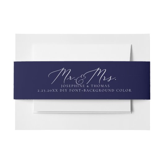PixDezines Elegant Calligraphy Script Mr. and Mrs. Einladungsbanderole (Vorderseite Beispiel)