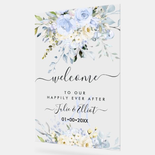 PixDezines Elegant Dusty Blue Gum Eukalyptus Acrylschild (Winkel)